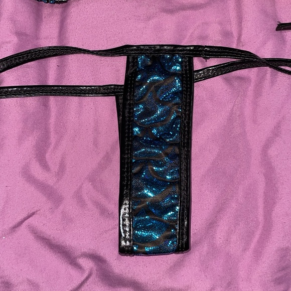 EVAbaby Women's Halterneck Micro Thong Bikini 2 Piece Swimsuit Mini Tie Side PU - Picture 8 of 9